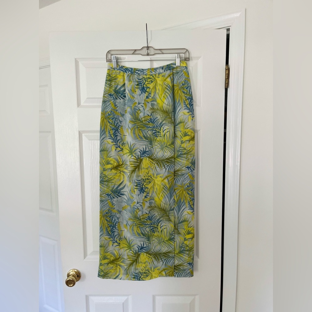 Vintage Bloomingdale's Silk Lined Tropical Maxi Skirt